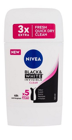 Nivea stick Invisible black /whi 50ml W | Kosmetické a dentální výrobky - Dámská kosmetika - Deodoranty - Tuhé deo, roll-on